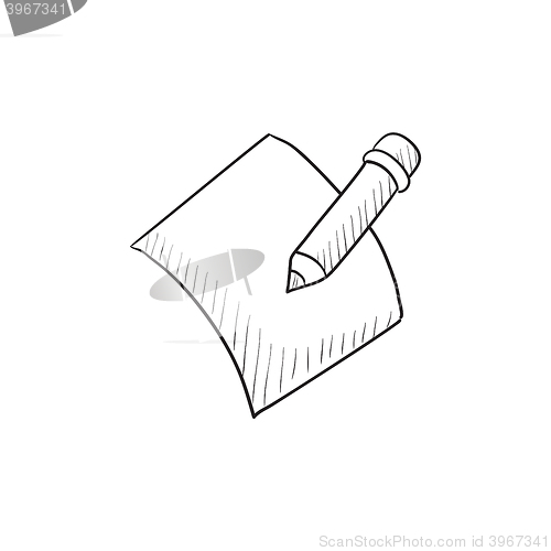 Image of Pencil and document sketch icon.