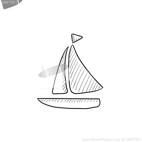 Image of Sailboat sketch icon.