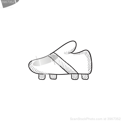 Image of Football boot sketch icon.