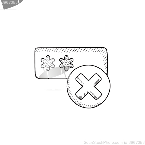 Image of Wrong password  sketch icon.