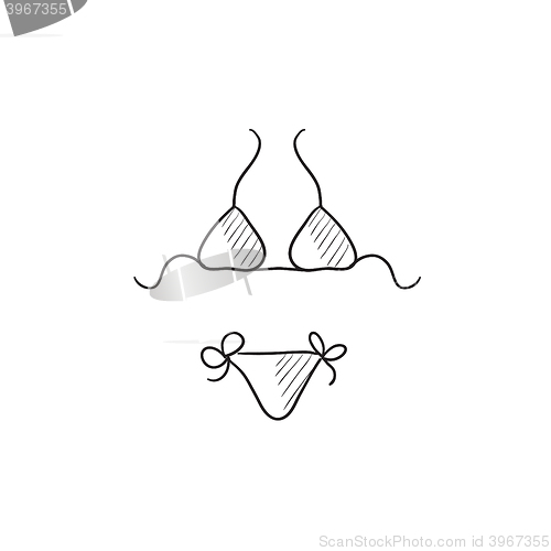 Image of Swimsuit for women sketch icon.