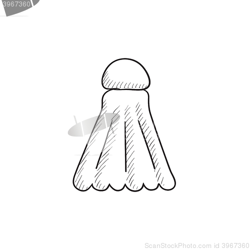 Image of Shuttlecock sketch icon.