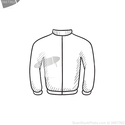 Image of Biker jacket sketch icon.