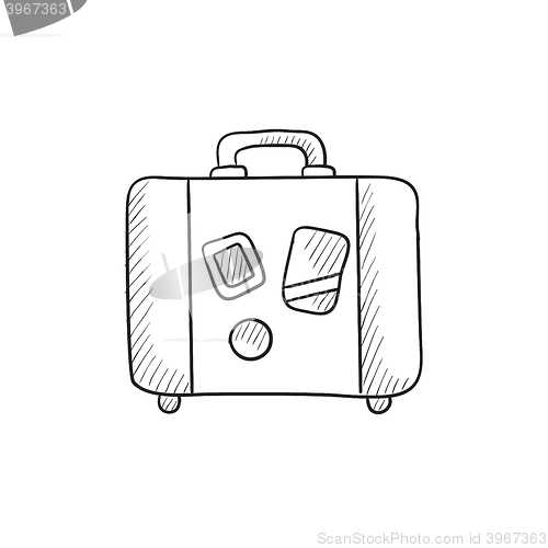 Image of Suitcase sketch icon.