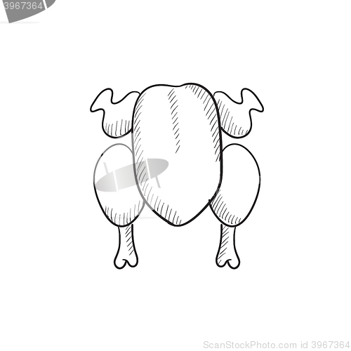 Image of Raw chicken sketch icon.