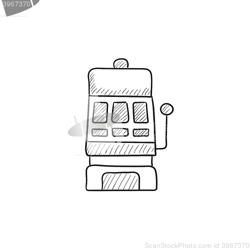 Image of Slot machine sketch icon.