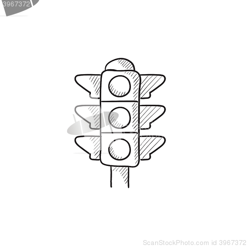 Image of Traffic light sketch icon.