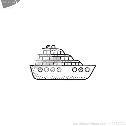 Image of Cruise ship sketch icon.