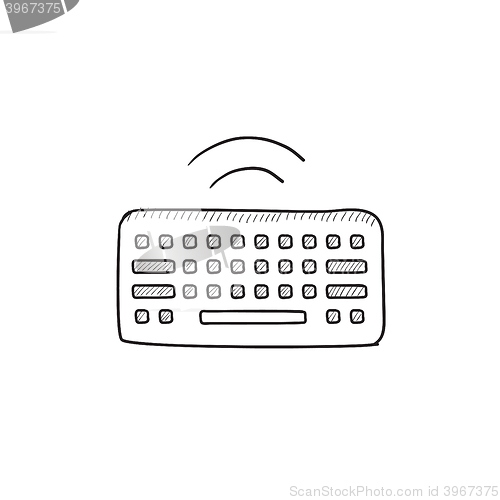 Image of Wireless keyboard sketch icon.