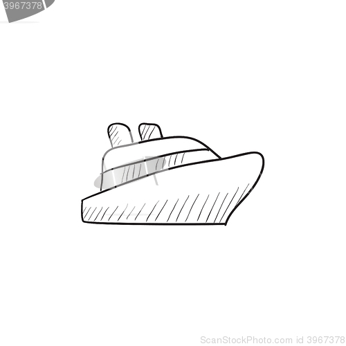 Image of Cruise ship sketch icon.