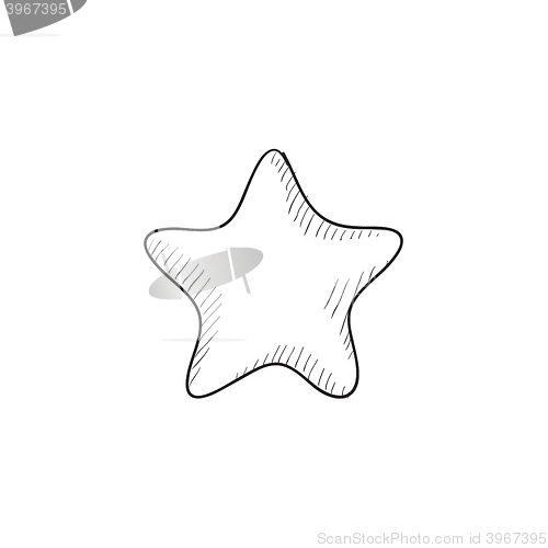 Image of Rating star sketch icon.