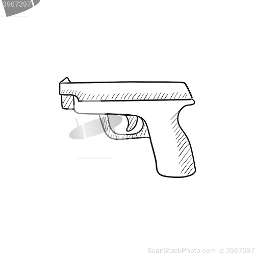 Image of Handgun sketch icon.