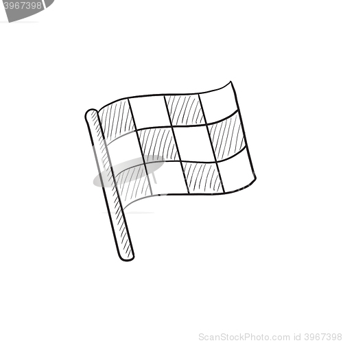 Image of Checkered flag sketch icon.