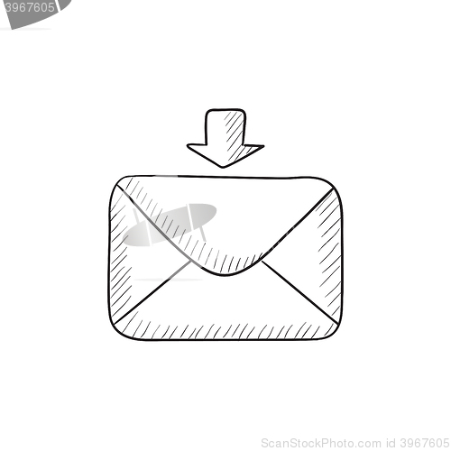 Image of Incoming email sketch icon.