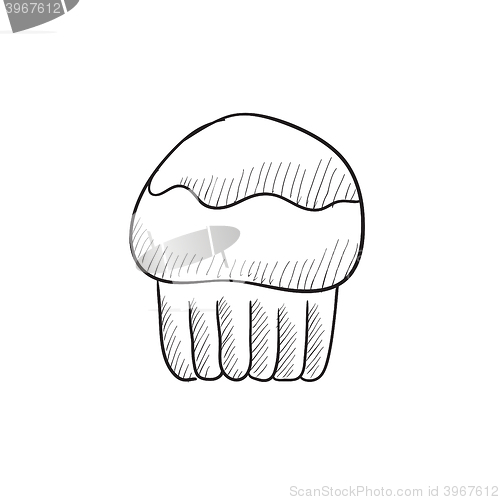 Image of Cupcake sketch icon.