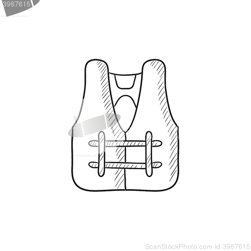 Image of Life vest sketch icon.