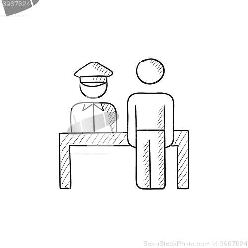 Image of Airport security  sketch icon.