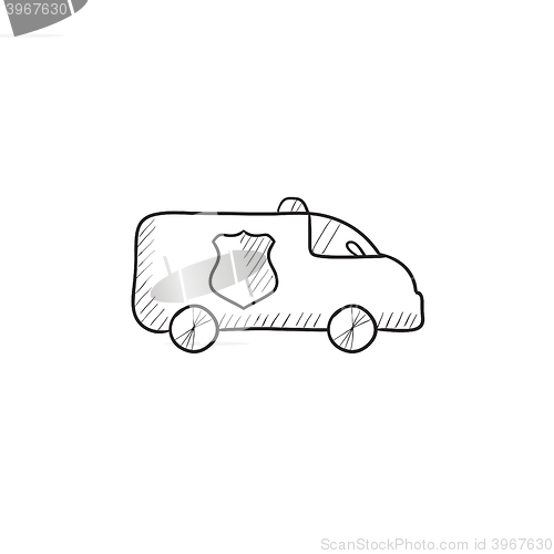 Image of Police car sketch icon.