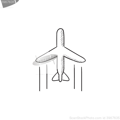 Image of Cargo plane sketch icon.