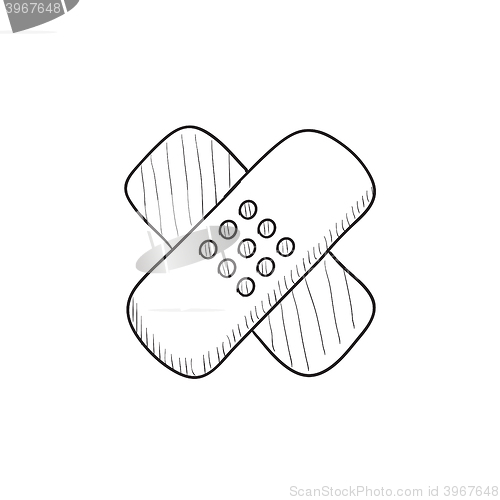 Image of Adhesive bandages sketch icon.