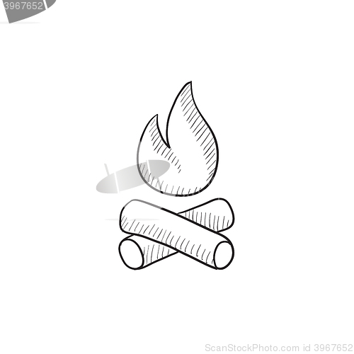 Image of Campfire sketch icon.