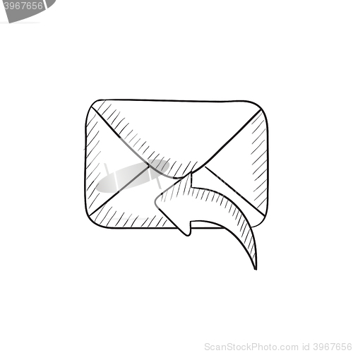 Image of Sending email sketch icon.