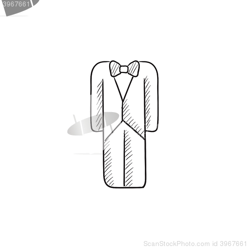 Image of Wedding tuxedo sketch icon.