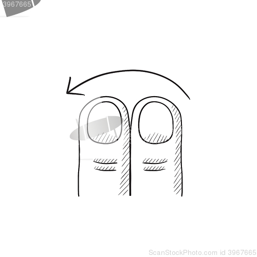 Image of Touch screen gesture sketch icon.