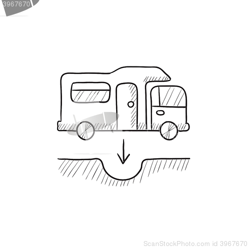 Image of Motorhome and sump sketch icon.