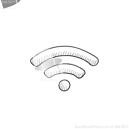 Image of Wifi sign sketch icon.