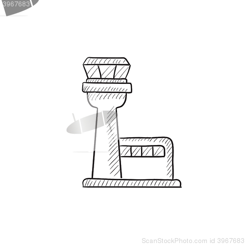 Image of Flight control tower sketch icon.