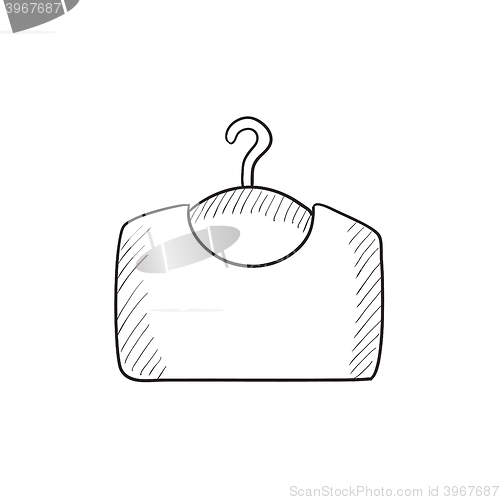 Image of Sweater on hanger sketch icon.