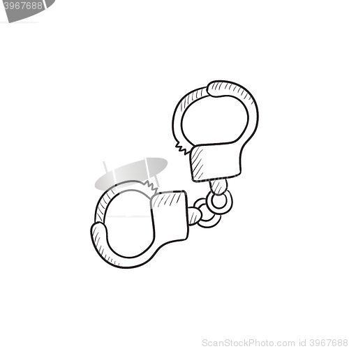 Image of Handcuffs sketch icon.