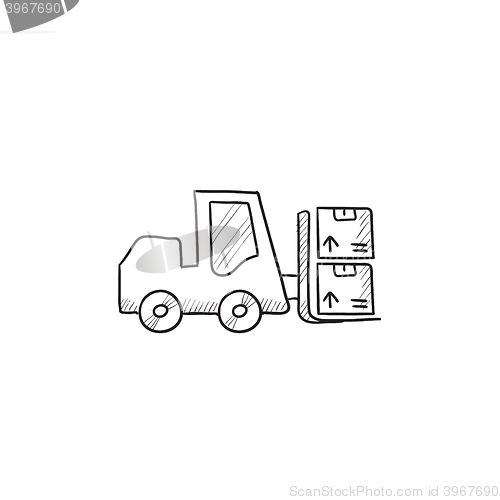 Image of Forklift sketch icon.