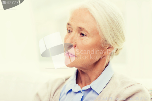 Image of senior woman face at home