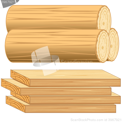 Image of Boards and log