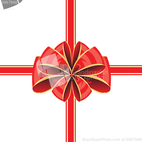 Image of Red bow on white