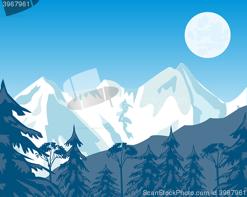Image of Mountains and wood in winter
