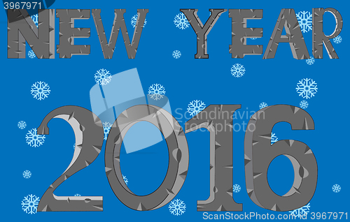 Image of New 2016 on background snowflake