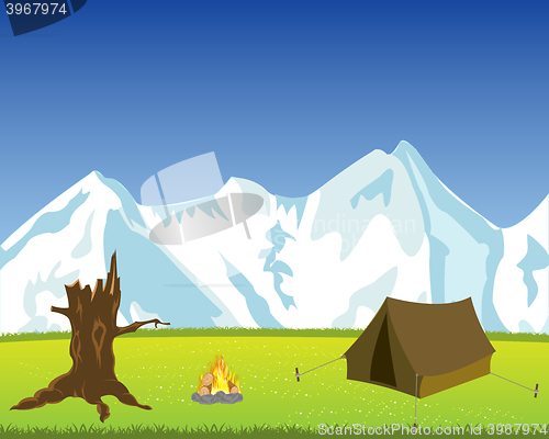 Image of Tourist tent in mountain