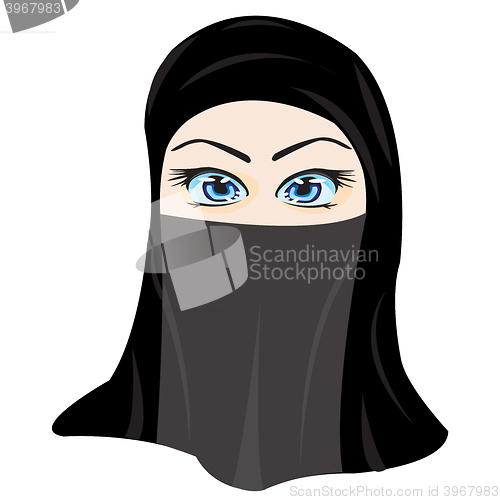 Image of Making look younger girl in hijab