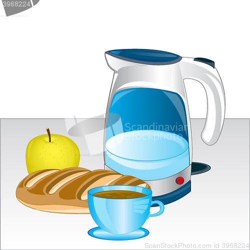 Image of Teapot and products on table