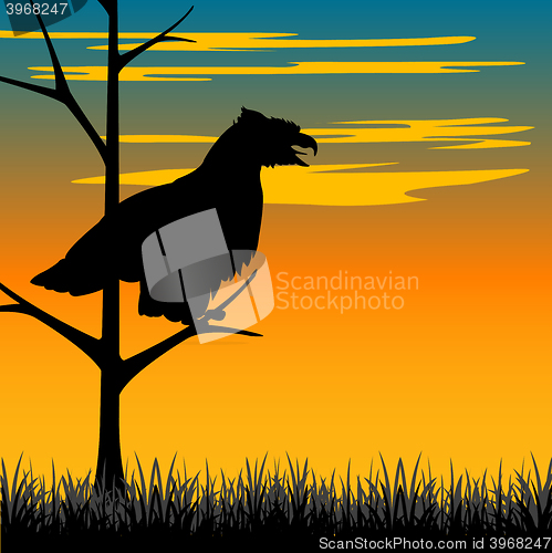 Image of Silhouette hollered on tree