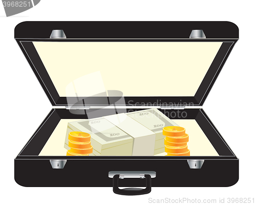 Image of Black case with money