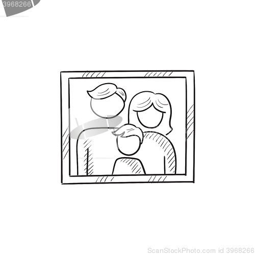 Image of Family photo sketch icon.