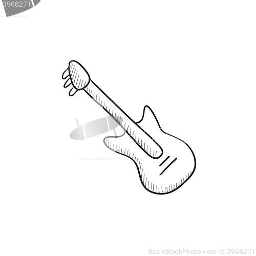 Image of Electric guitar sketch icon.