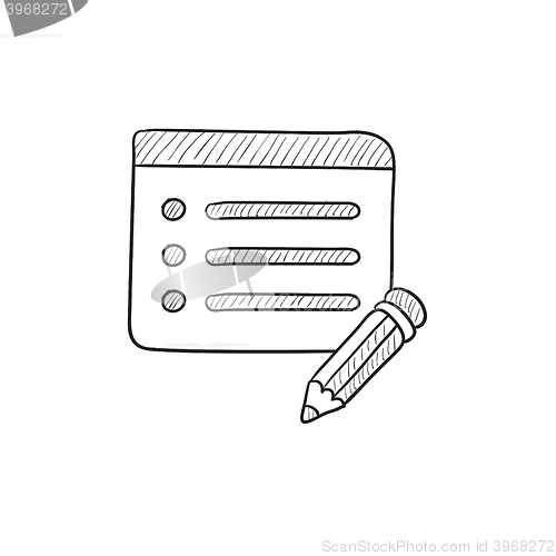 Image of Taking note sketch icon.