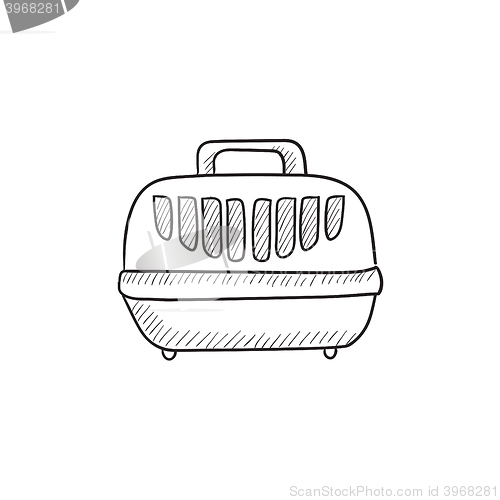 Image of Pet carrier box sketch icon.