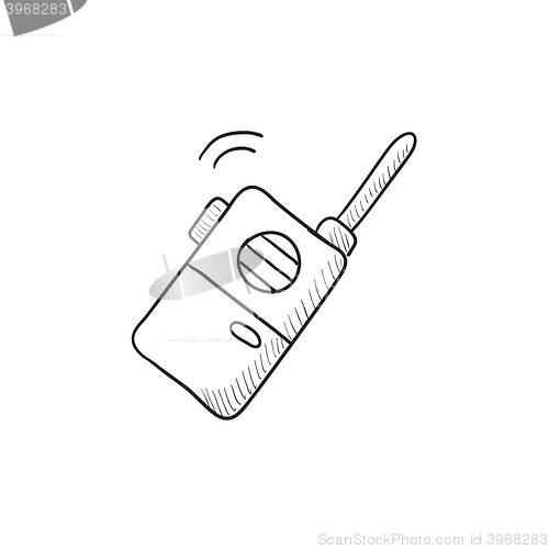 Image of Portable radio set sketch icon.