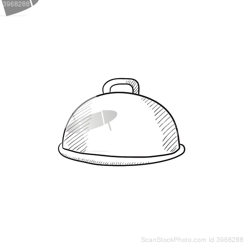 Image of Restaurant cloche sketch icon.